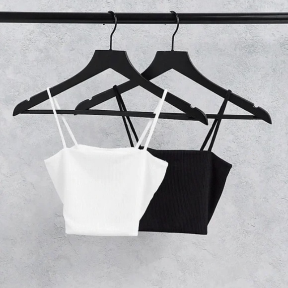 ASOS Monki Alice 2 Pack Crop Cami Tank (black & white) - Picture 1 of 3